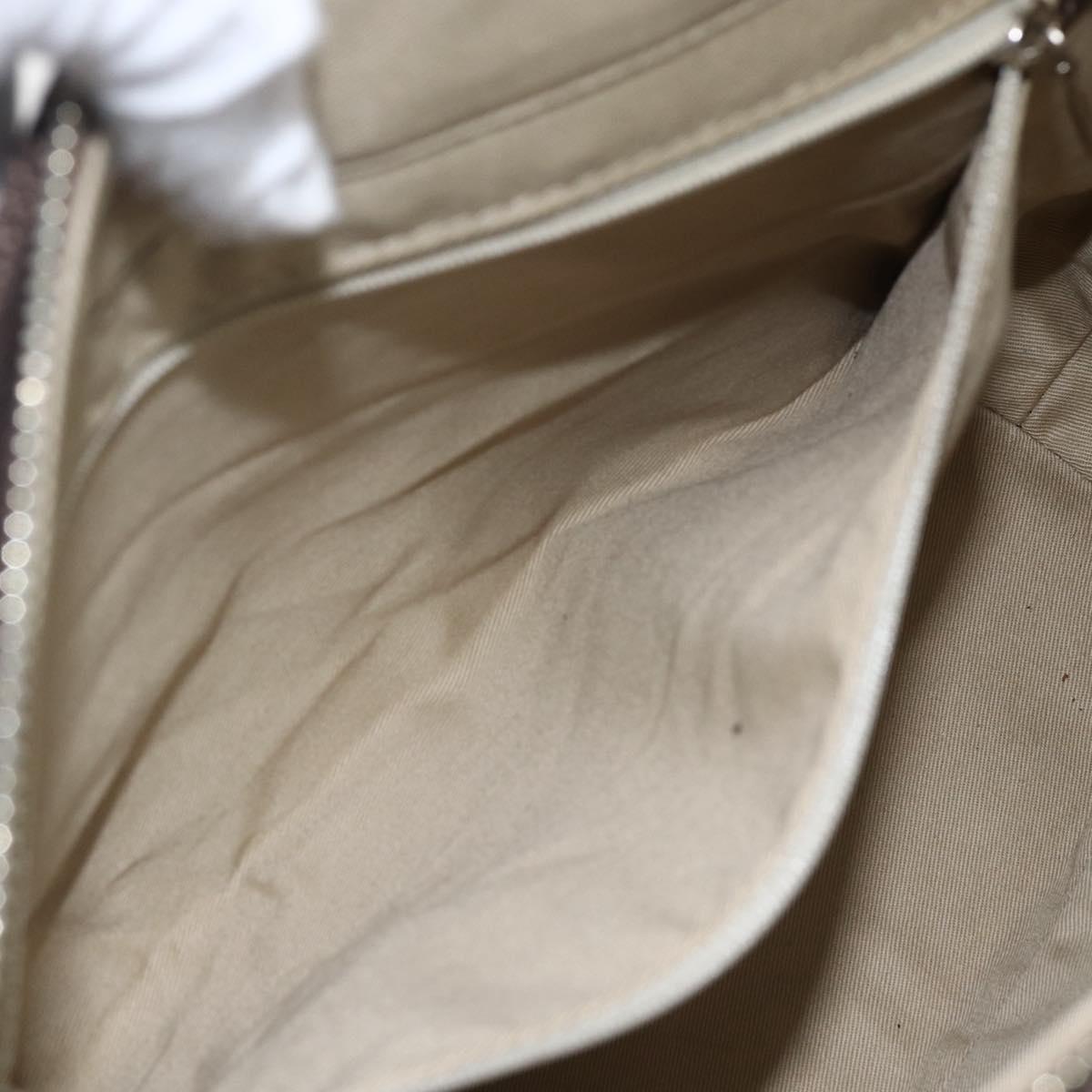 BURBERRY Nova Check Blue Label Tote Bag Canvas Brown Silver Auth SW2025