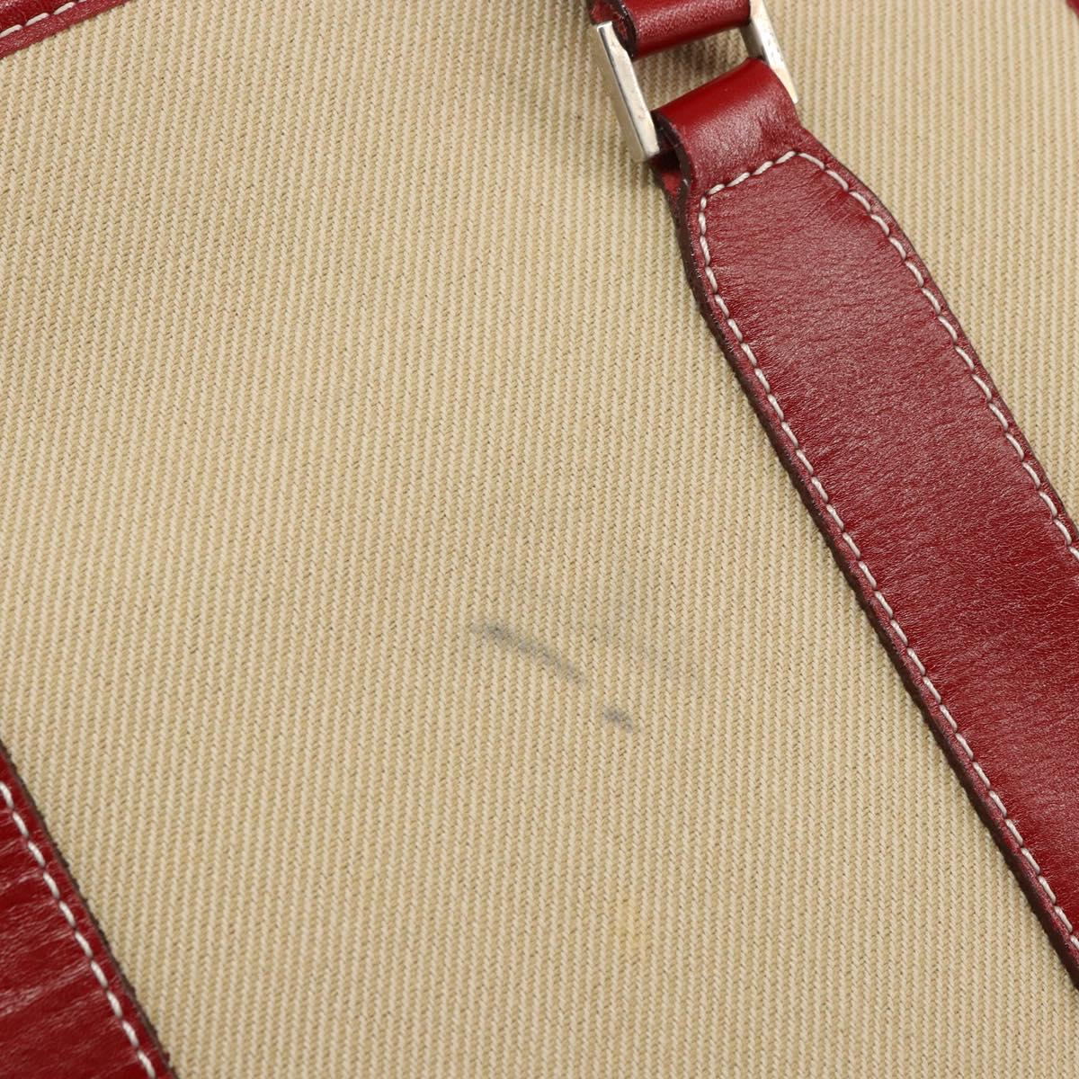 BURBERRY Blue Label Tote Bag Canvas Beige Silver Auth SW2026