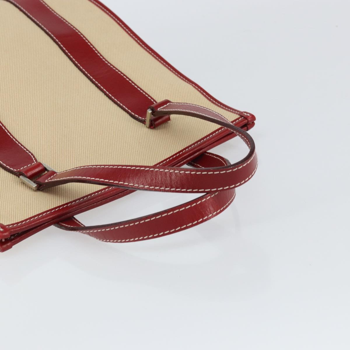 BURBERRY Blue Label Tote Bag Canvas Beige Silver Auth SW2026