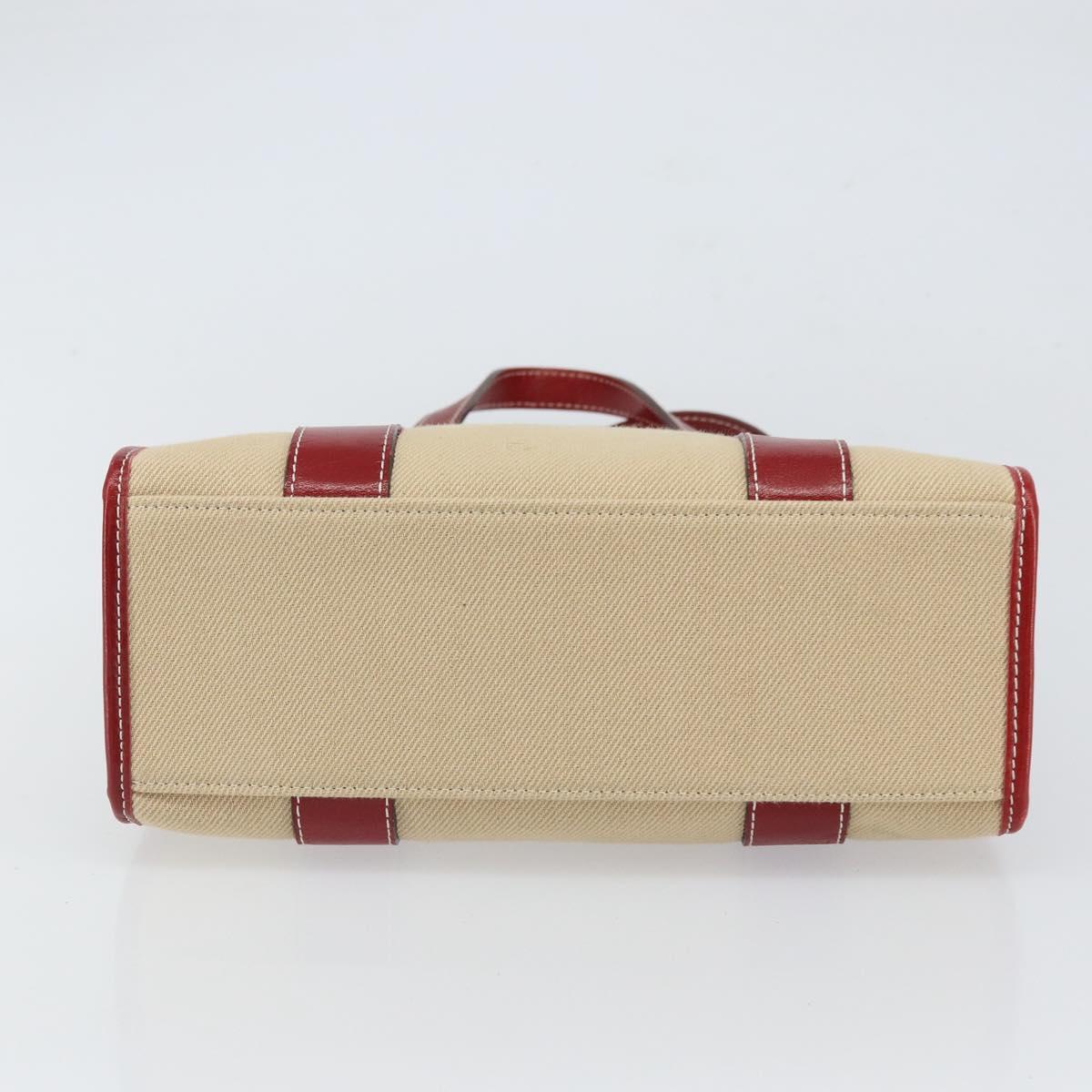 BURBERRY Blue Label Tote Bag Canvas Beige Silver Auth SW2026