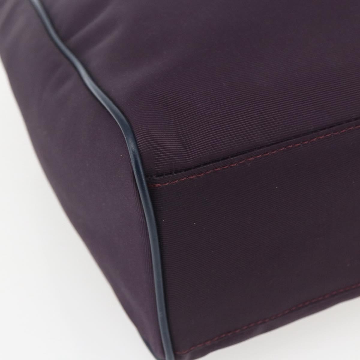 BURBERRY Nova Check Tote Bag Nylon Purple Gold Auth SW2029