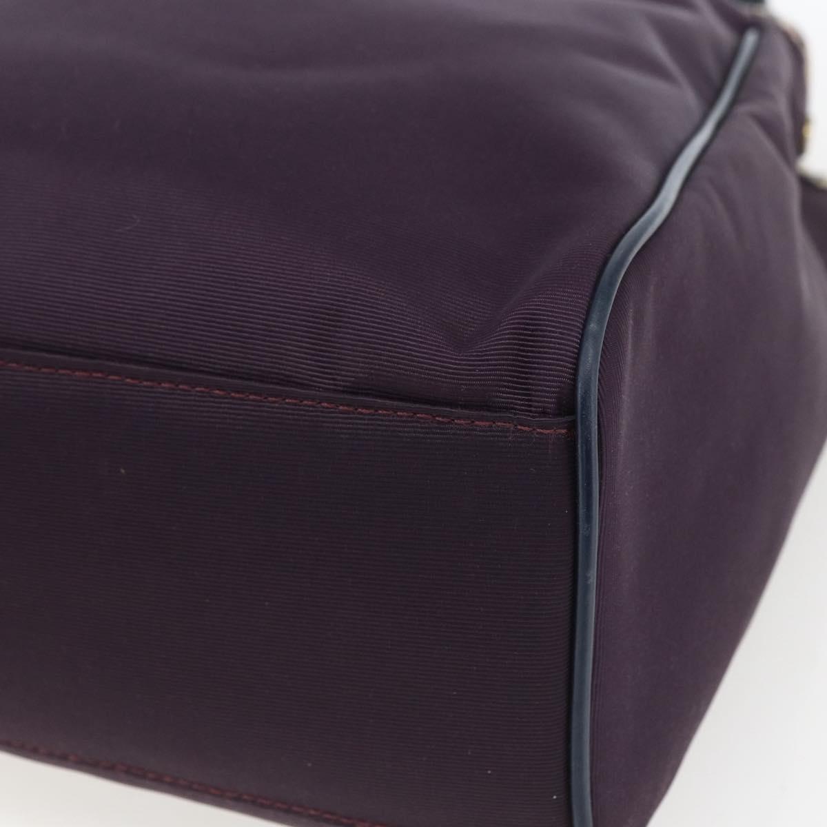 BURBERRY Nova Check Tote Bag Nylon Purple Gold Auth SW2029