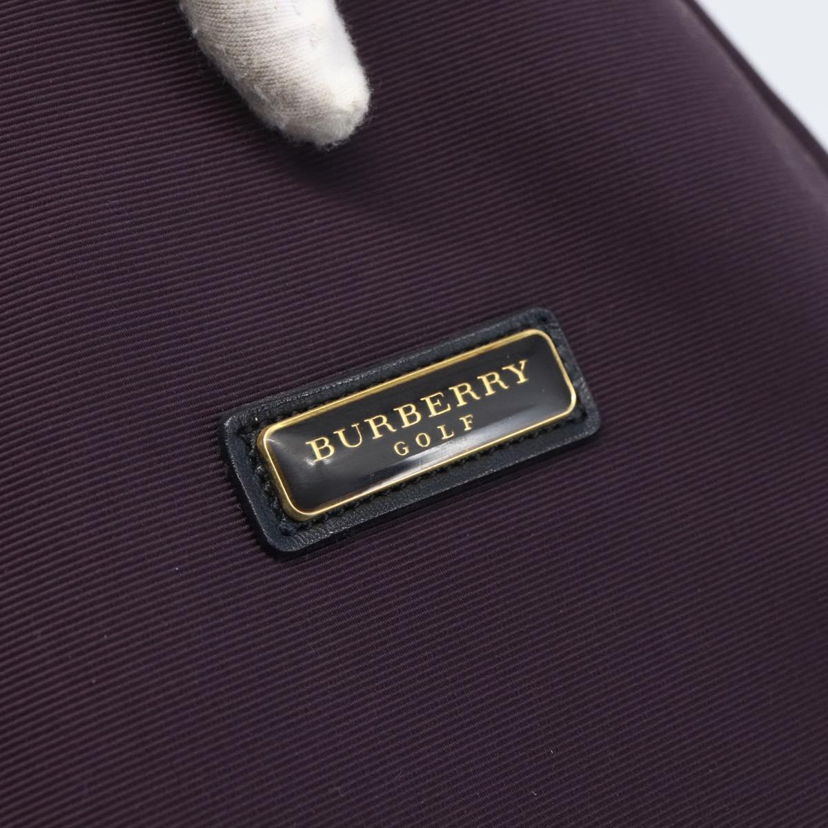 BURBERRY Nova Check Tote Bag Nylon Purple Gold Auth SW2029