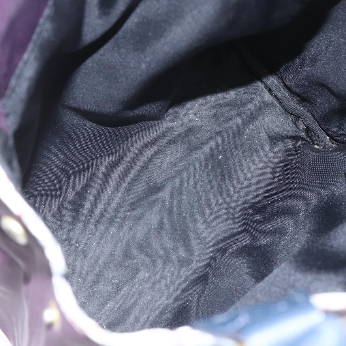 BURBERRY Nova Check Tote Bag Nylon Purple Gold Auth SW2029