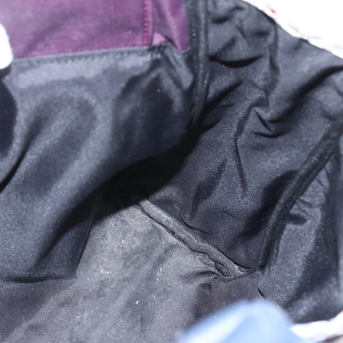 BURBERRY Nova Check Tote Bag Nylon Purple Gold Auth SW2029