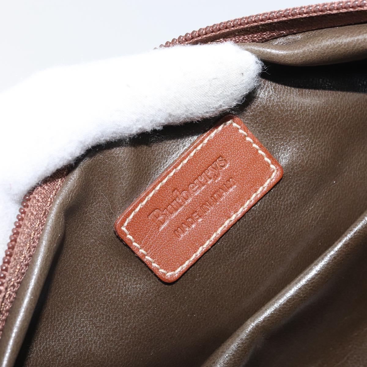 Burberrys Nova Check Clutch Bag PVC Beige Gold Auth SW2034