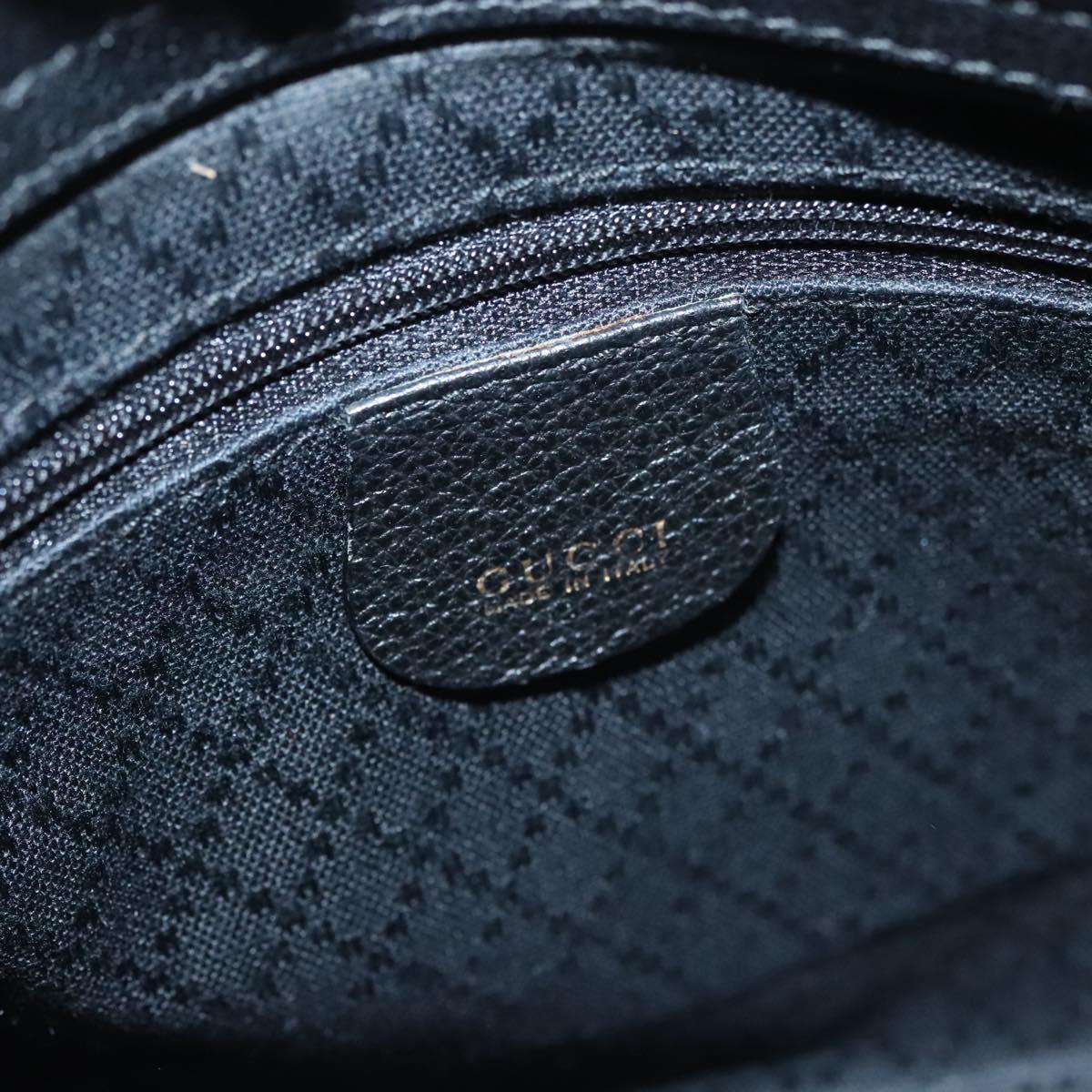 GUCCI Bamboo Hand Bag Suede 2way Black Gold 000 122 0316 Auth sw204