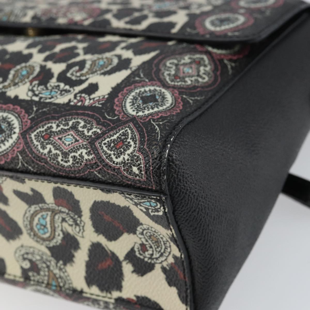 ETRO Paisley Shoulder Bag PVC Black Gold Auth SW2041