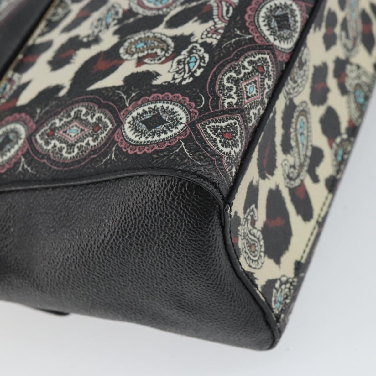 ETRO Paisley Shoulder Bag PVC Black Gold Auth SW2041