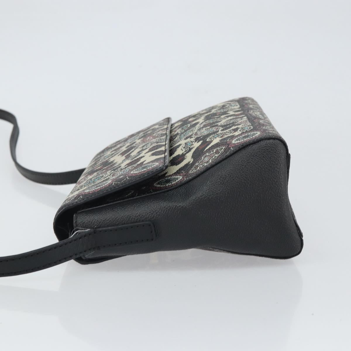 ETRO Paisley Shoulder Bag PVC Black Gold Auth SW2041