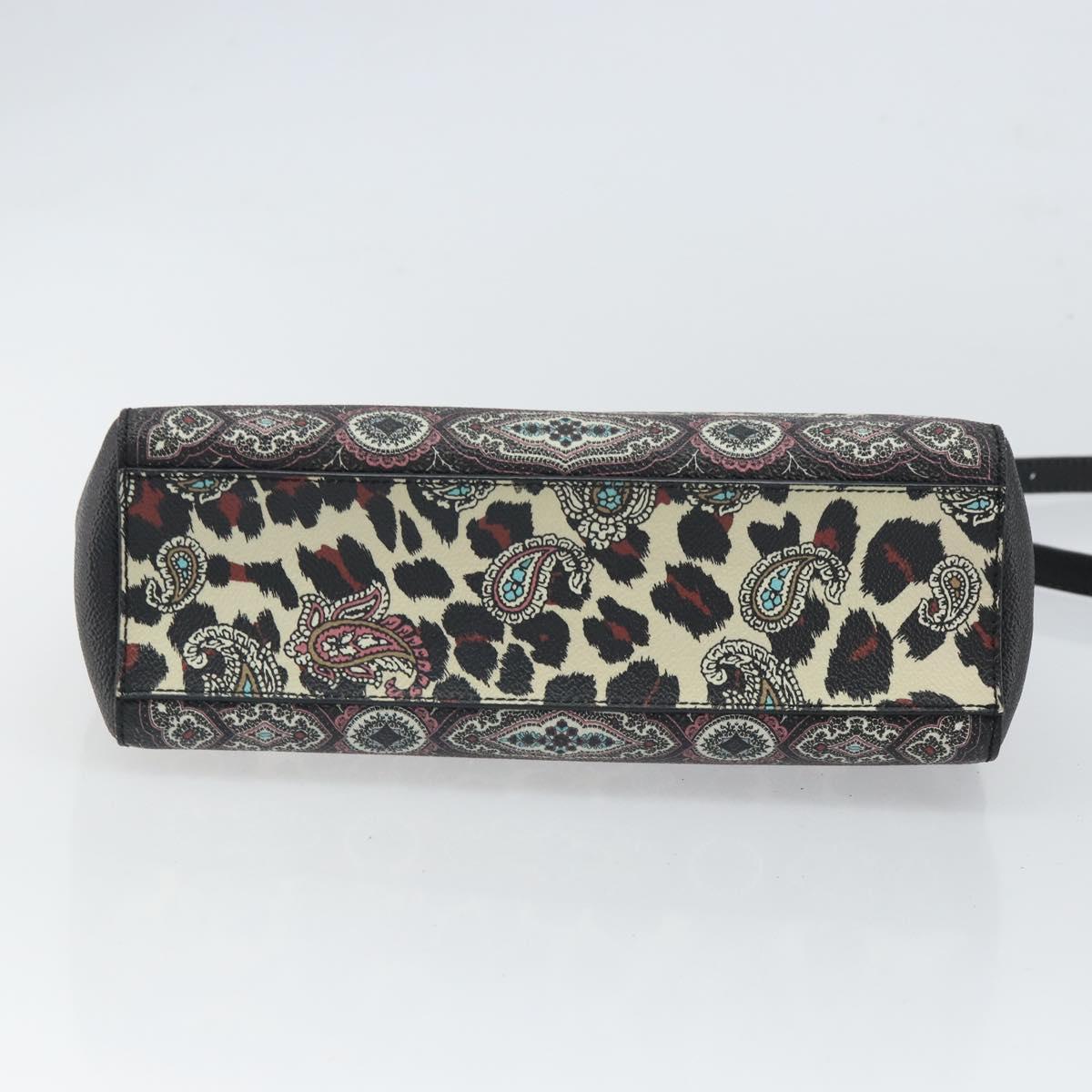 ETRO Paisley Shoulder Bag PVC Black Gold Auth SW2041