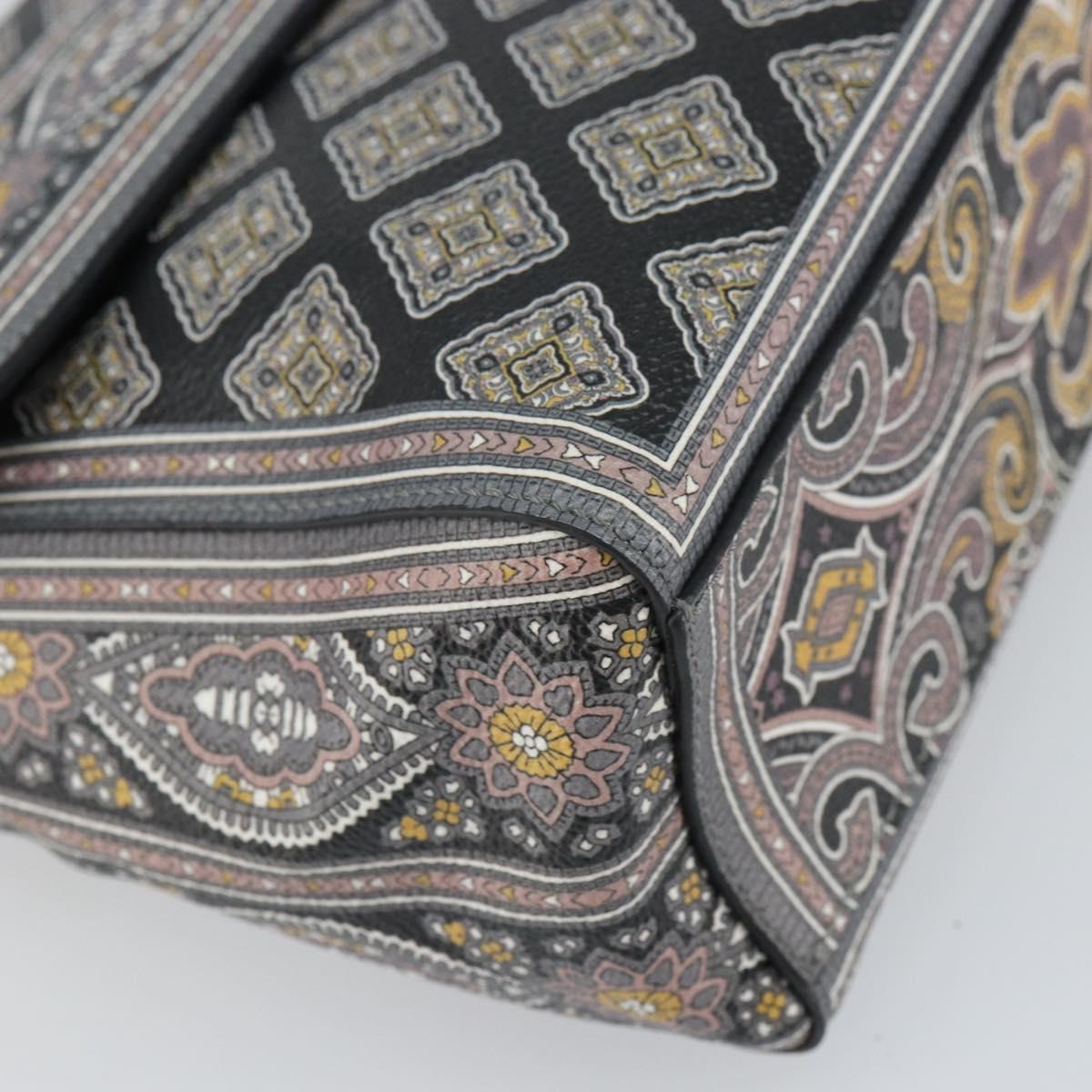 ETRO Paisley Shoulder Bag PVC Black Gold Auth SW2042