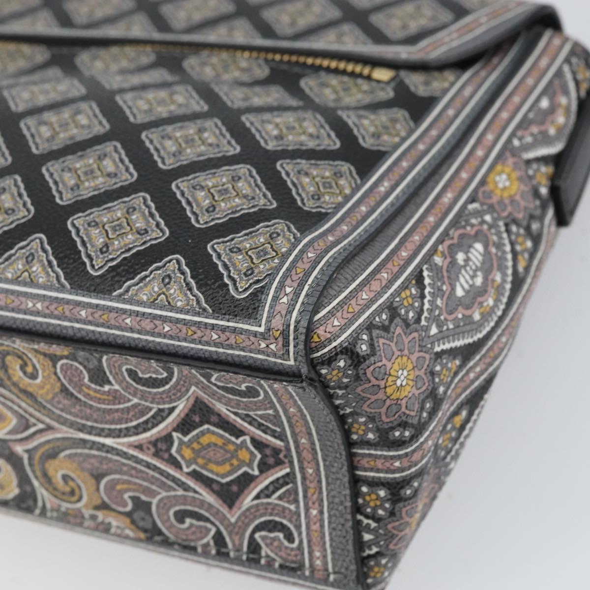 ETRO Paisley Shoulder Bag PVC Black Gold Auth SW2042