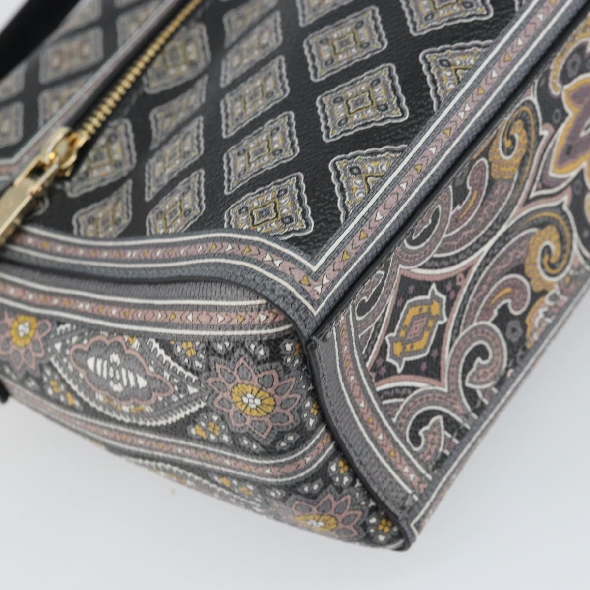 ETRO Paisley Shoulder Bag PVC Black Gold Auth SW2042