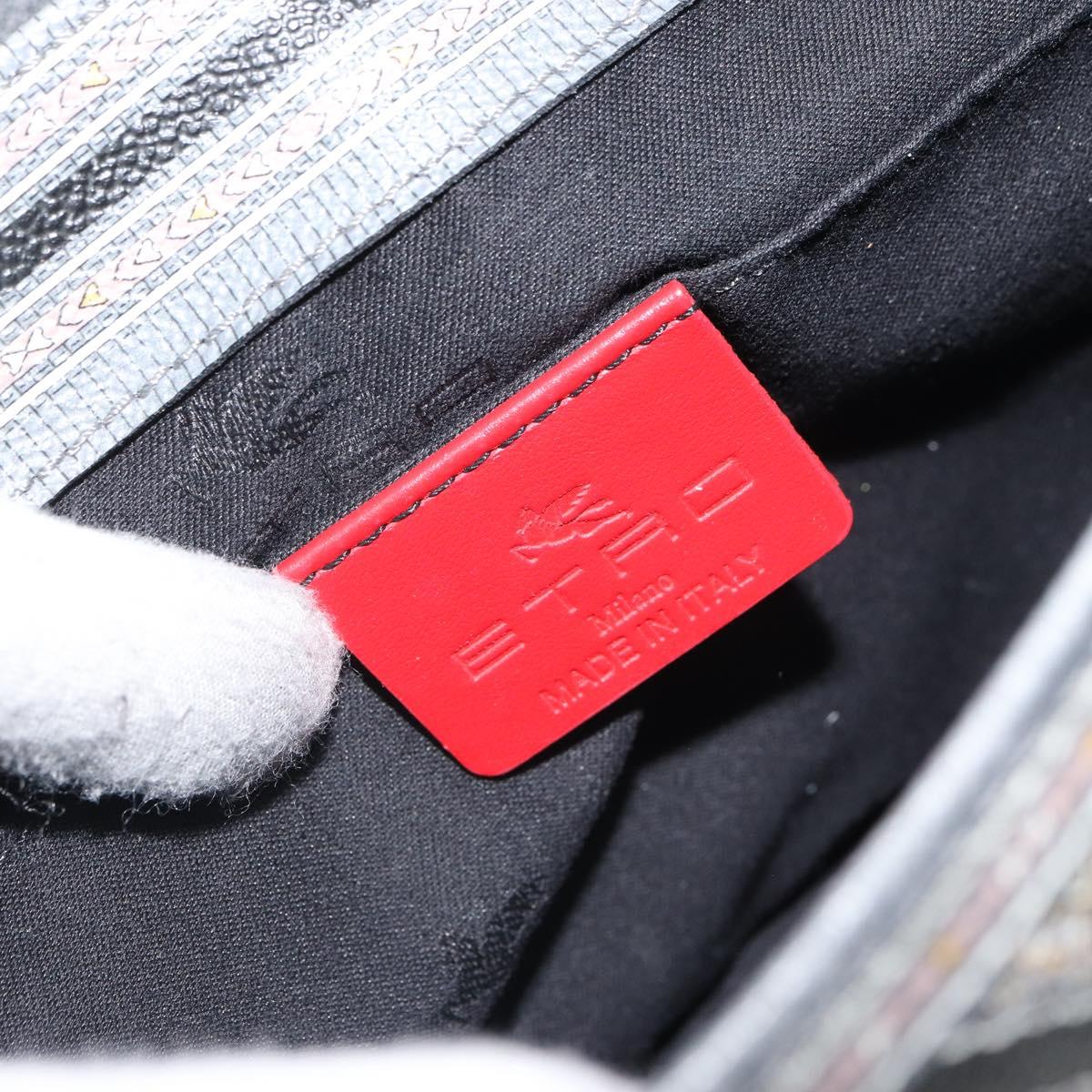 ETRO Paisley Shoulder Bag PVC Black Gold Auth SW2042