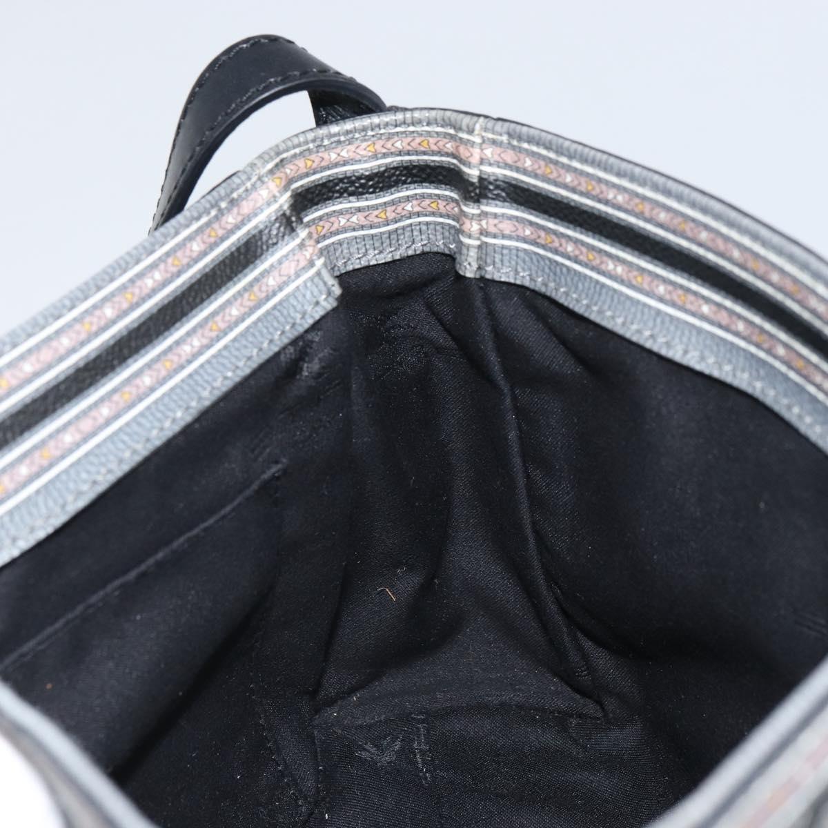 ETRO Paisley Shoulder Bag PVC Black Gold Auth SW2042