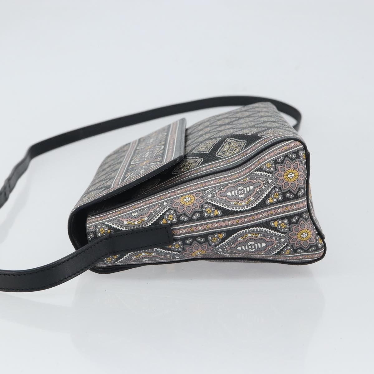 ETRO Paisley Shoulder Bag PVC Black Gold Auth SW2042