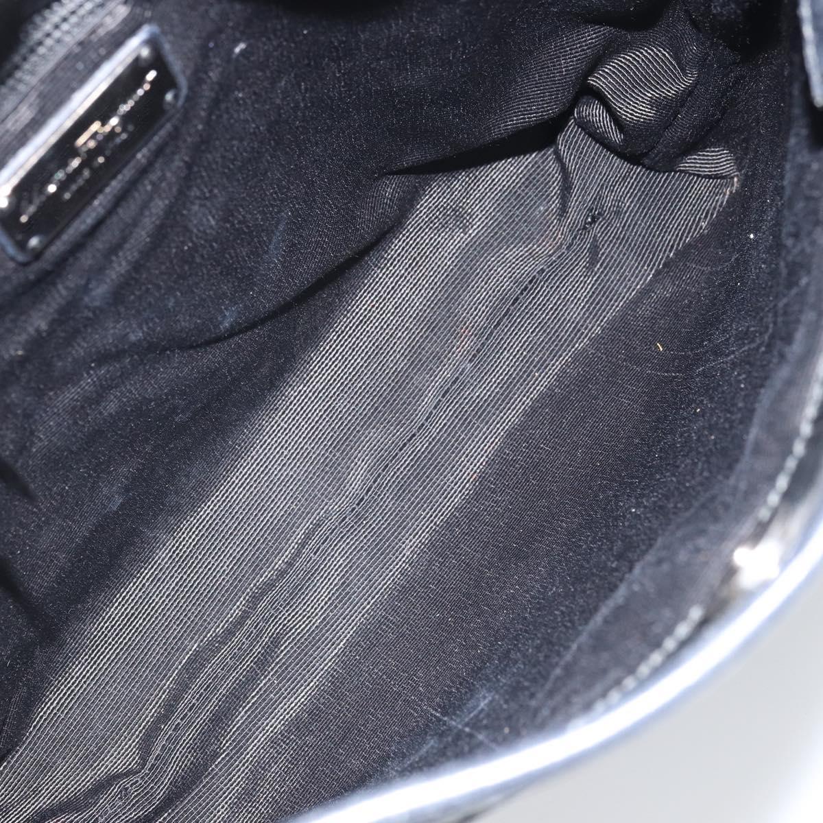 Salvatore Ferragamo Shoulder Bag Patent leather Black Silver Auth SW2048