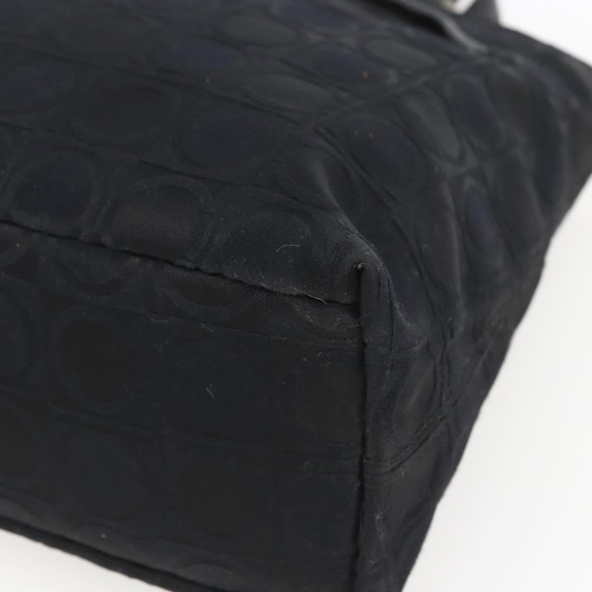 Salvatore Ferragamo Tote Bag Nylon Black Silver Auth SW2049