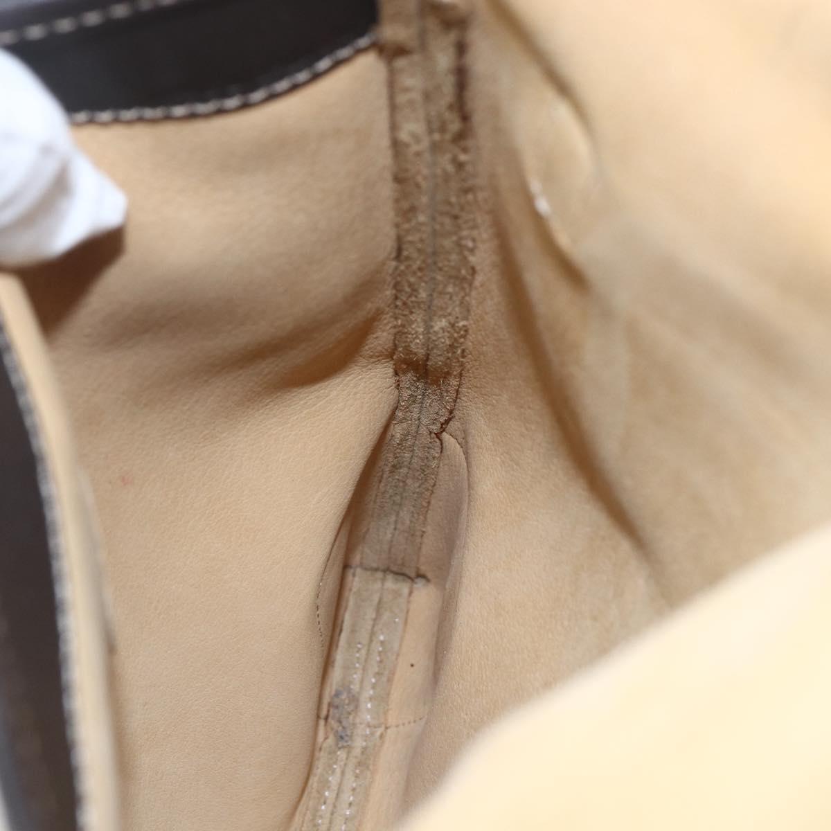 LOEWE Anagram Shoulder Bag Suede Beige Gold Auth SW2050
