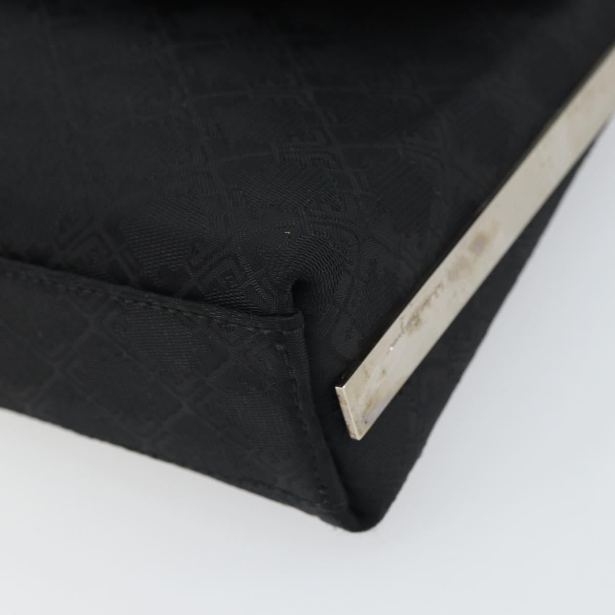 Salvatore Ferragamo Shoulder Bag Nylon Black Silver Auth SW2057