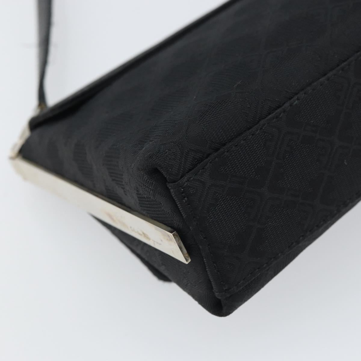 Salvatore Ferragamo Shoulder Bag Nylon Black Silver Auth SW2057