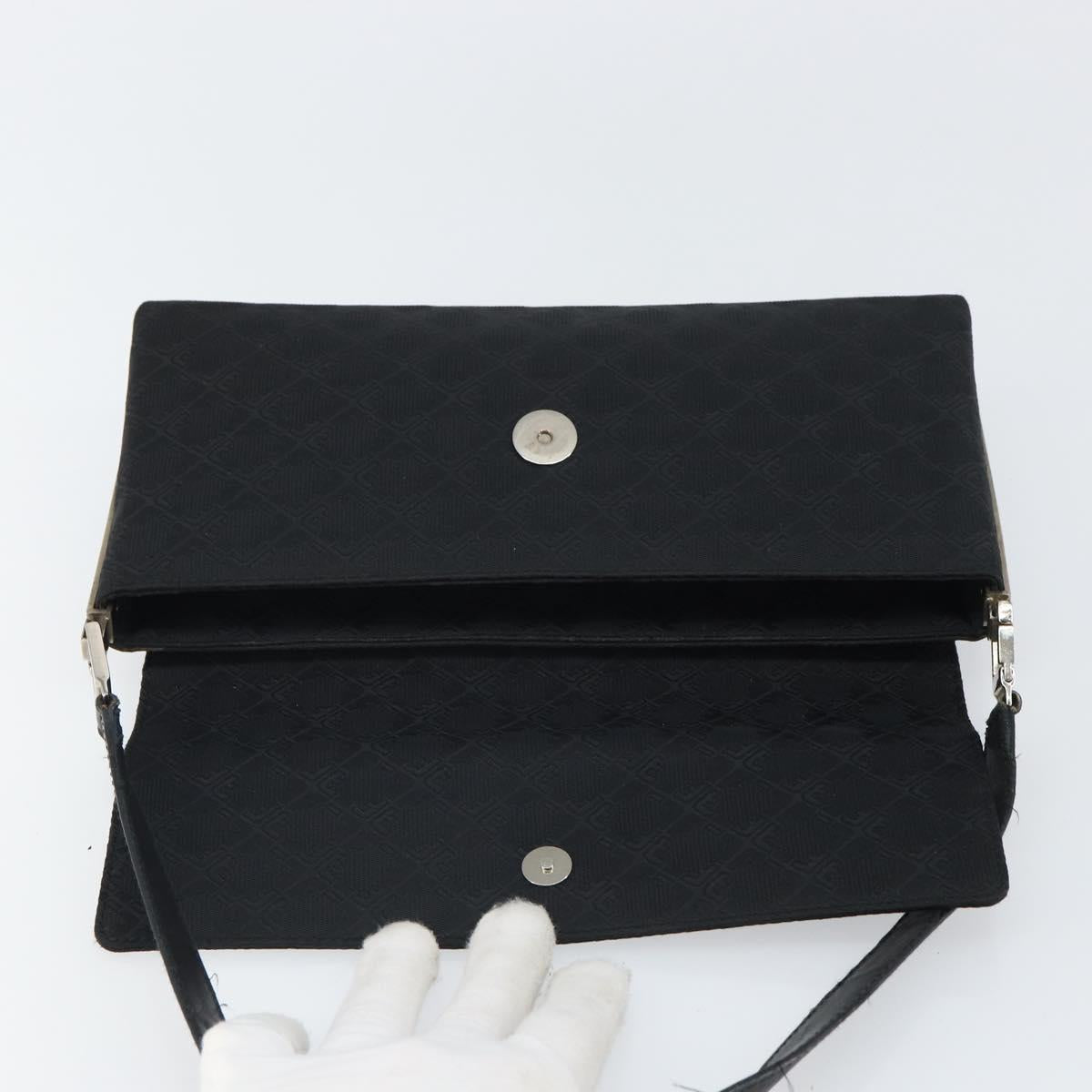 Salvatore Ferragamo Shoulder Bag Nylon Black Silver Auth SW2057