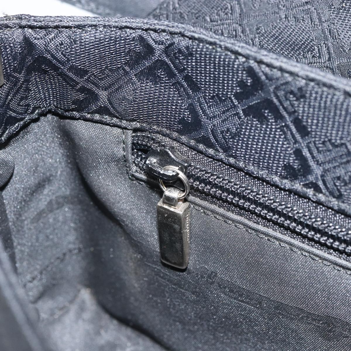 Salvatore Ferragamo Shoulder Bag Nylon Black Silver Auth SW2057