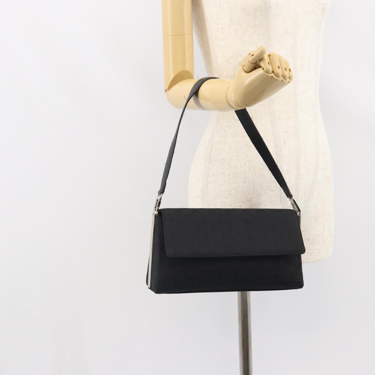 Salvatore Ferragamo Shoulder Bag Nylon Black Silver Auth SW2057