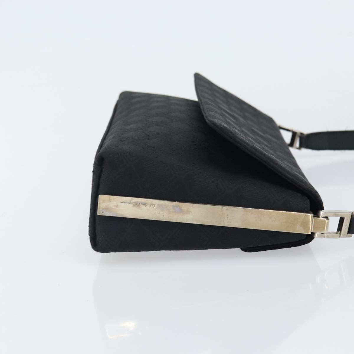 Salvatore Ferragamo Shoulder Bag Nylon Black Silver Auth SW2057