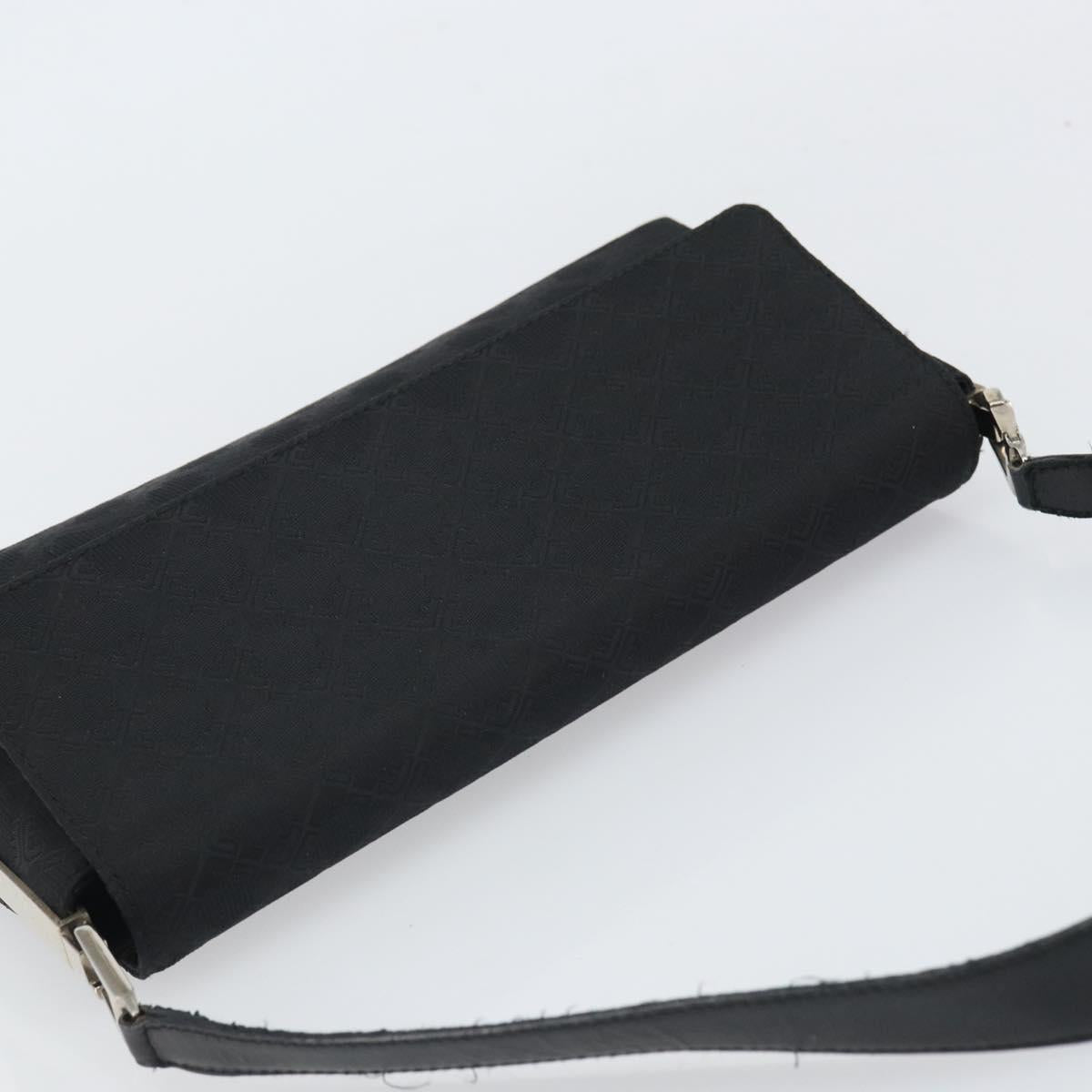 Salvatore Ferragamo Shoulder Bag Nylon Black Silver Auth SW2057