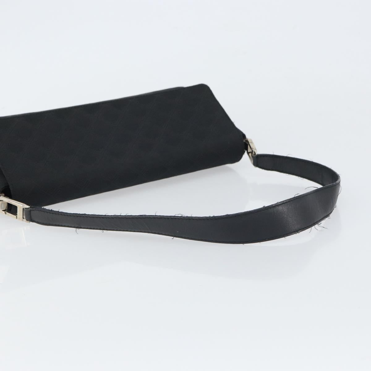 Salvatore Ferragamo Shoulder Bag Nylon Black Silver Auth SW2057