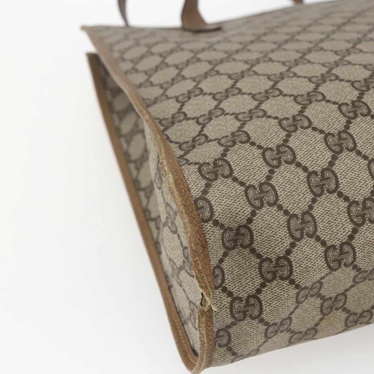 GUCCI GG Supreme Tote Bag PVC Beige Gold 40 02 998 Auth SW2059