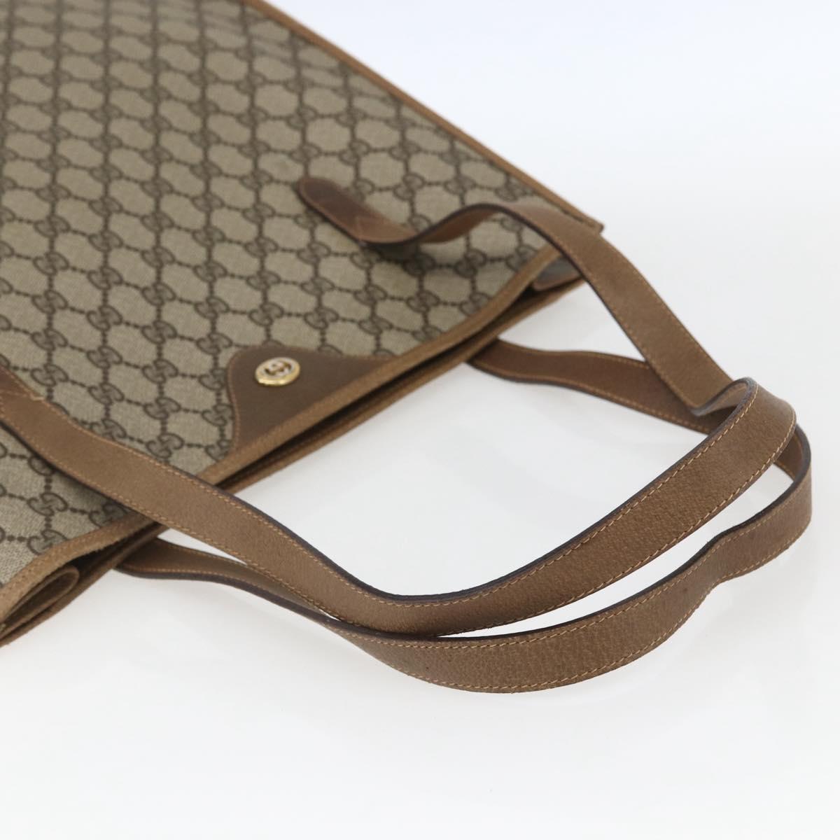 GUCCI GG Supreme Tote Bag PVC Beige Gold 40 02 998 Auth SW2059