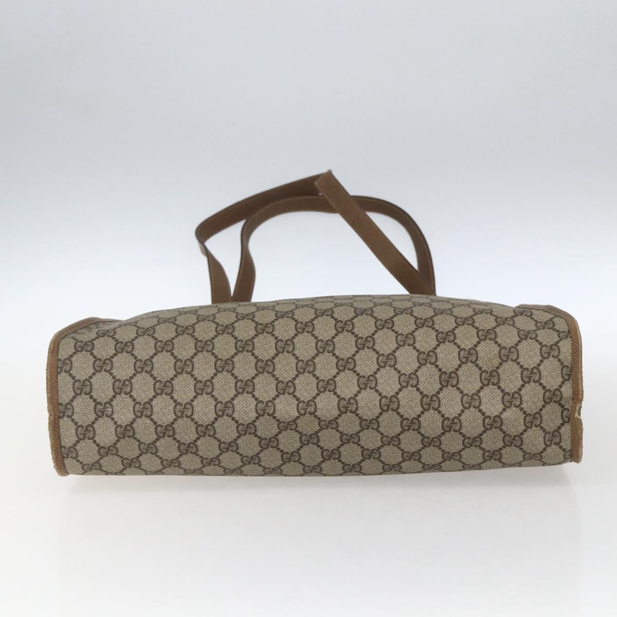 GUCCI GG Supreme Tote Bag PVC Beige Gold 40 02 998 Auth SW2059