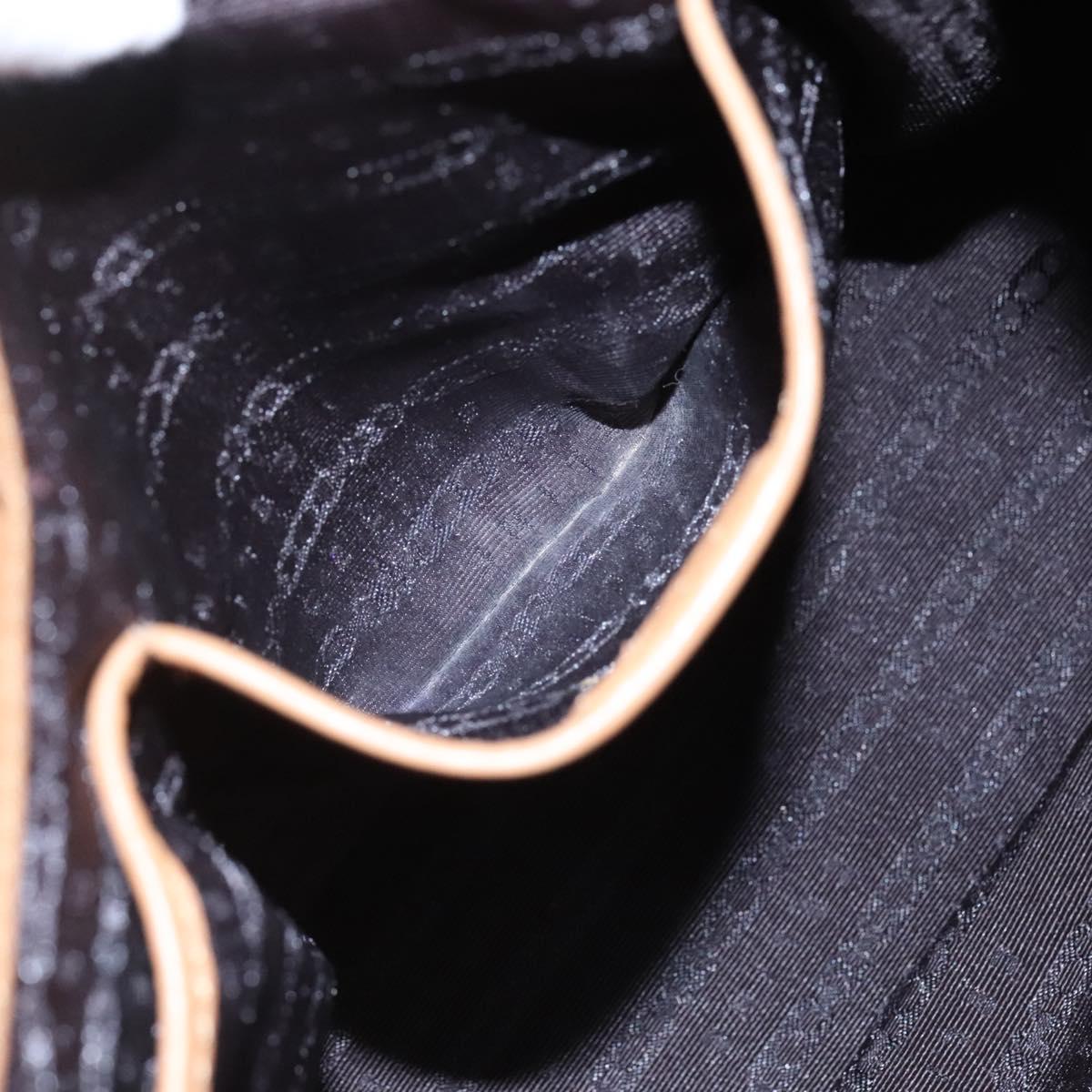 CELINE Hand Bag Leather Beige Gold Auth sw206