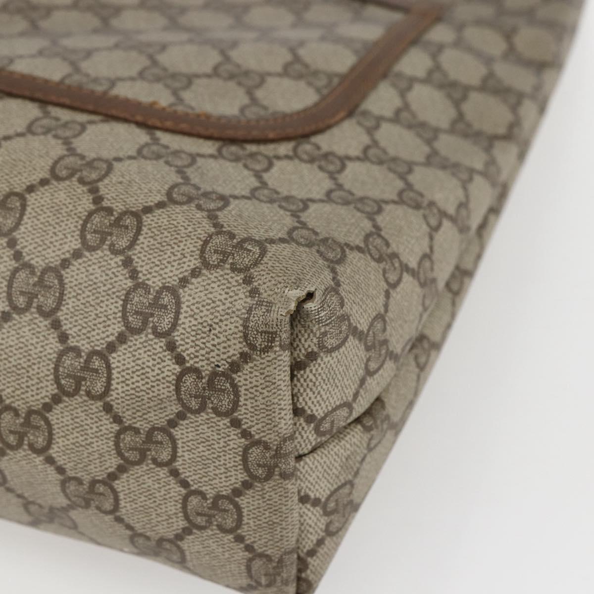 GUCCI GG Supreme Web Sherry Line Tote Bag PVC Beige 39 02 003 Auth SW2061