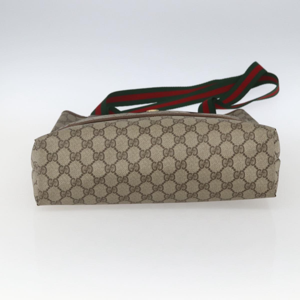 GUCCI GG Supreme Web Sherry Line Tote Bag PVC Beige 39 02 003 Auth SW2061