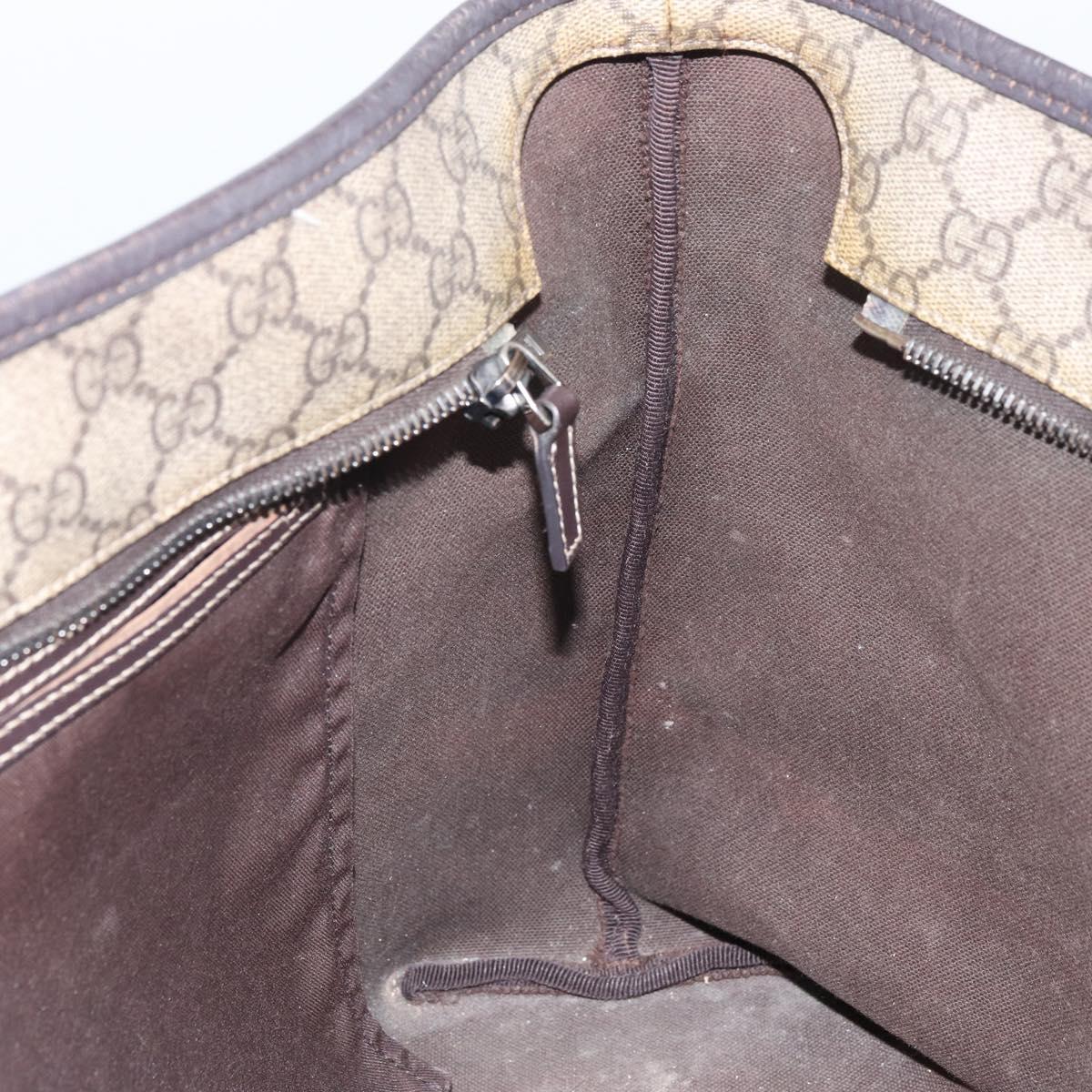 GUCCI GG Supreme Tote Bag PVC Beige 211137 Auth SW2062