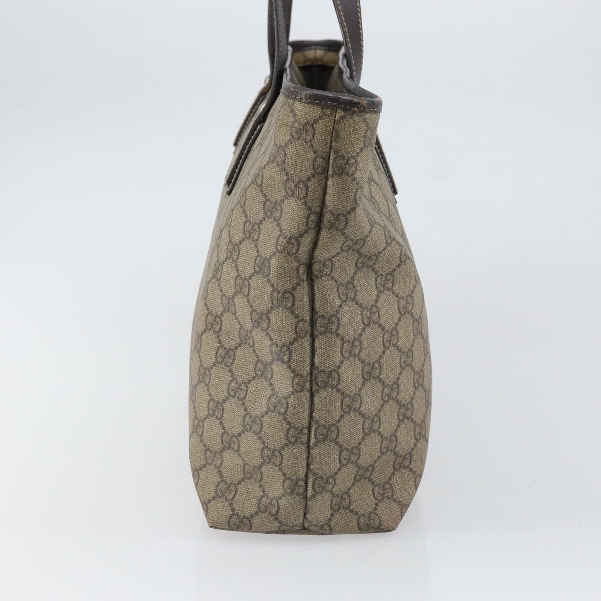 GUCCI GG Supreme Tote Bag PVC Beige 211137 Auth SW2062
