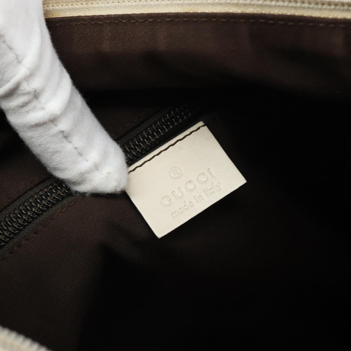 GUCCI GG Canvas Shoulder Bag Beige Silver 145857 Auth SW2063