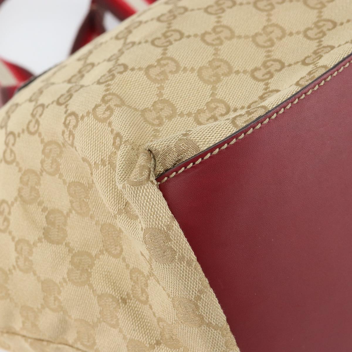 GUCCI GG Canvas Tote Bag Beige 131230 Auth SW2064