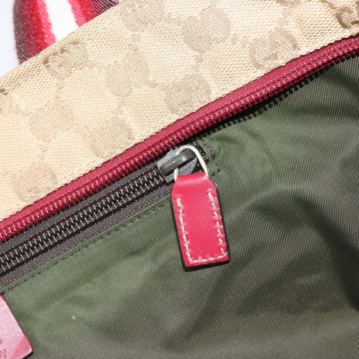 GUCCI GG Canvas Tote Bag Beige 131230 Auth SW2064