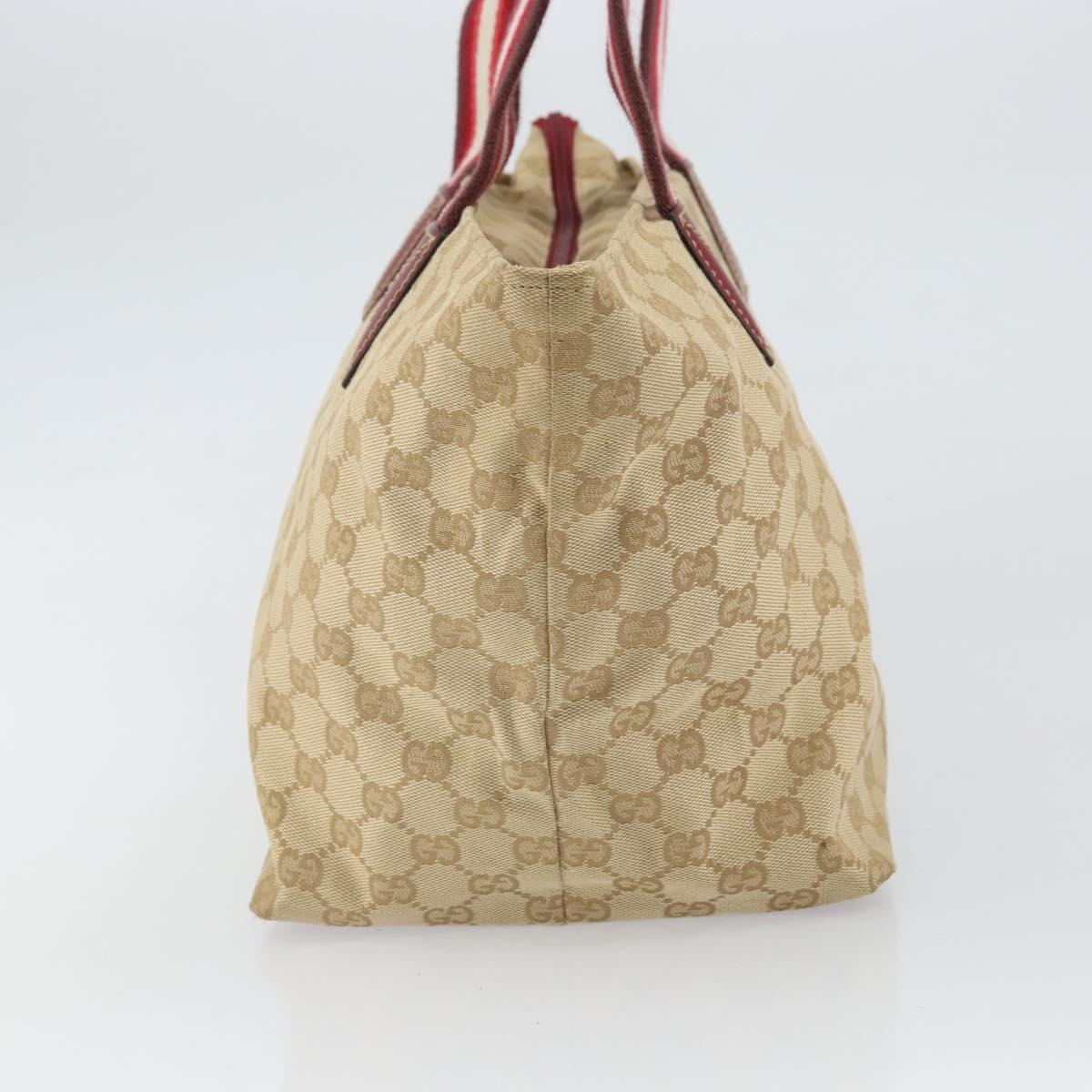 GUCCI GG Canvas Tote Bag Beige 131230 Auth SW2064