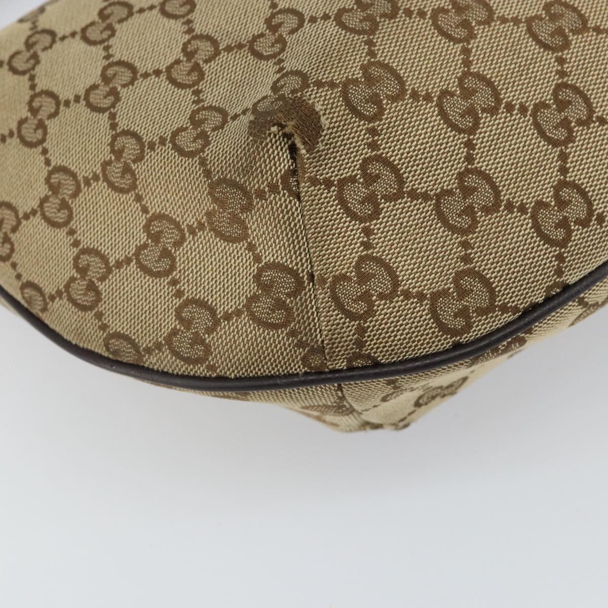 GUCCI GG Canvas Shoulder Bag Beige Gold 181092 Auth SW2067
