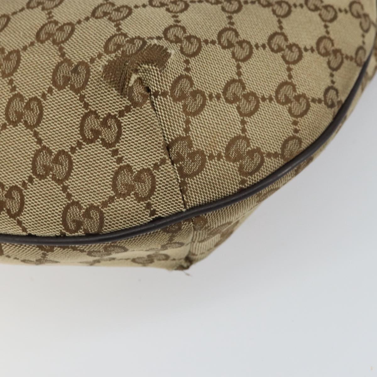 GUCCI GG Canvas Shoulder Bag Beige Gold 181092 Auth SW2067