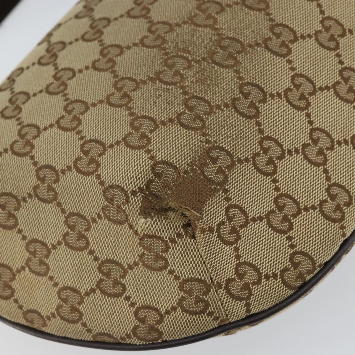 GUCCI GG Canvas Shoulder Bag Beige Gold 181092 Auth SW2067