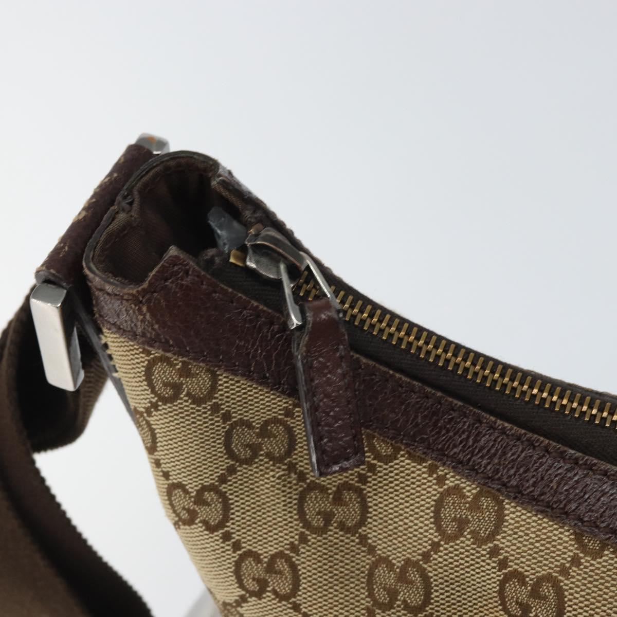 GUCCI GG Canvas Shoulder Bag Beige Gold 181092 Auth SW2067