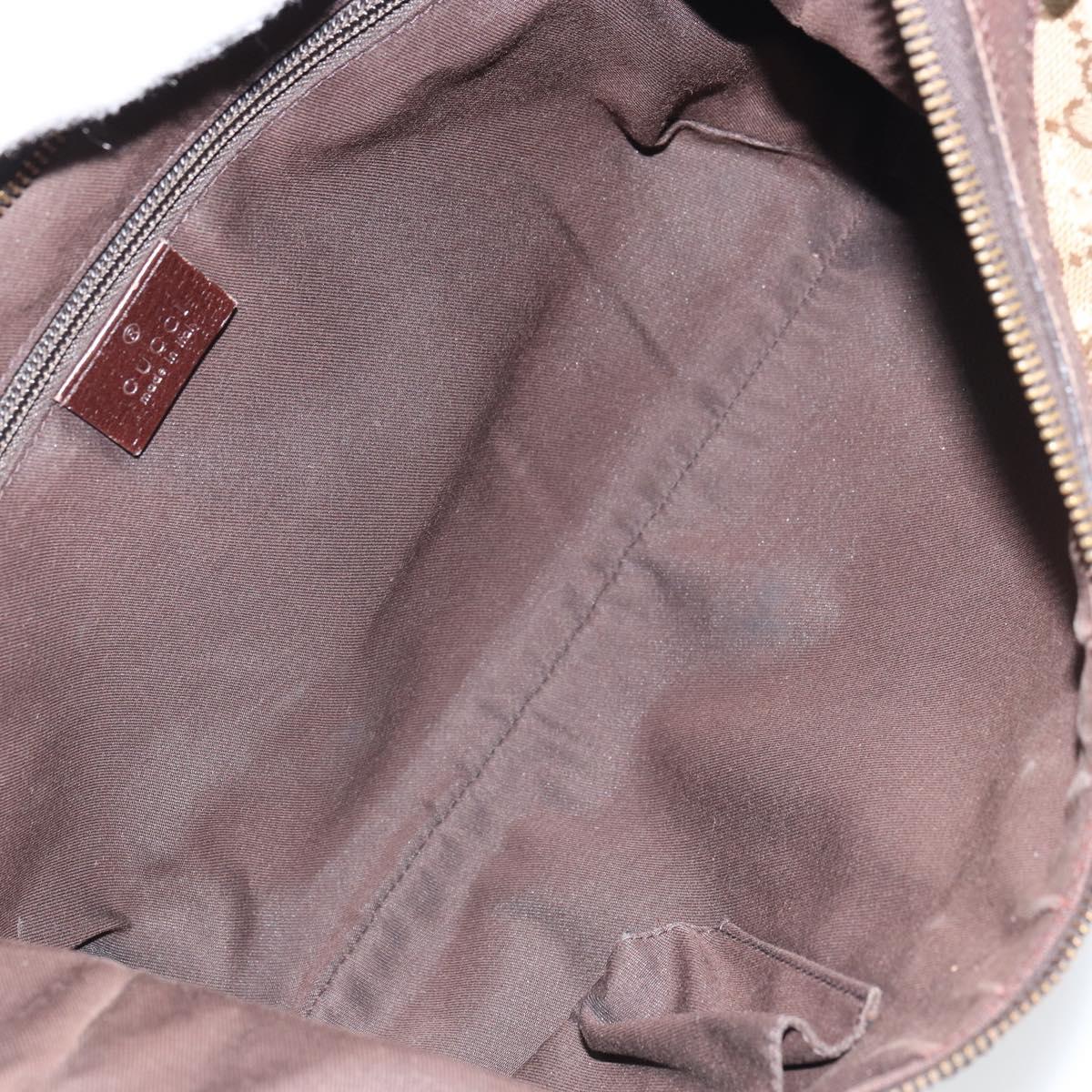 GUCCI GG Canvas Shoulder Bag Beige Gold 181092 Auth SW2067