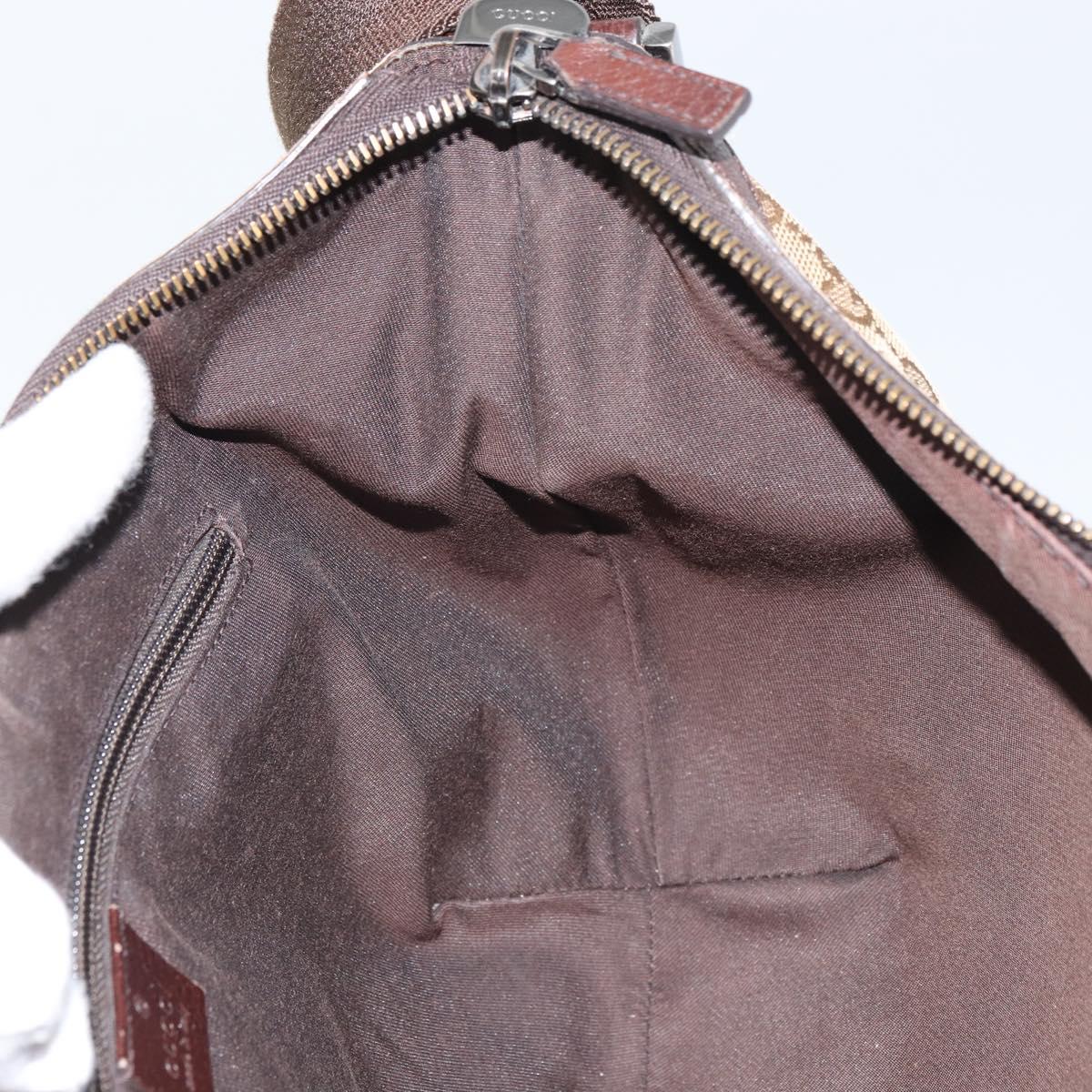 GUCCI GG Canvas Shoulder Bag Beige Gold 181092 Auth SW2067